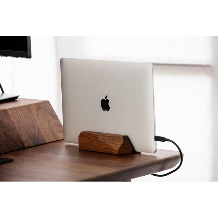 Oakwood Adjustable Wooden Laptop Stand - Desk Dock for MacBook Pro, MacBook Air, iPad - Walnut & Oak Wood, Handmade
