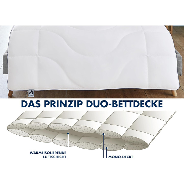 Irisette Kamel Warm Duo Winter Blanket - Made in Germany - Duo duvet made of camel hair for winter, 135 x 200 cm, white, Öko-Tex certified 135x200 cm Duo Single