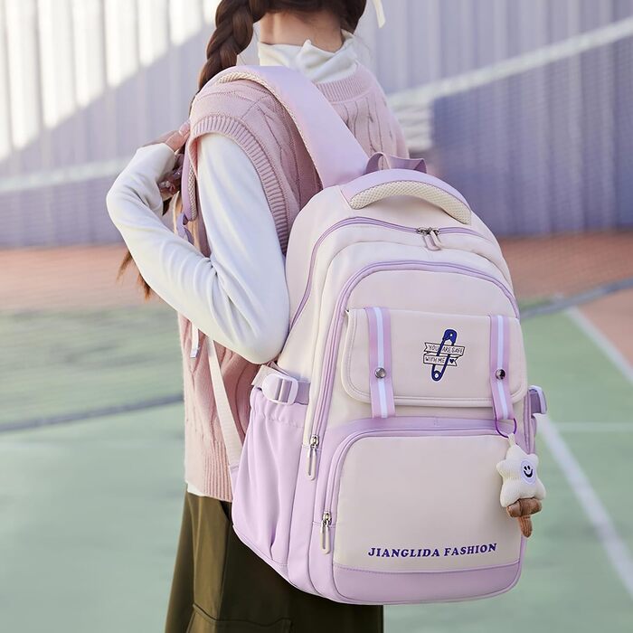 Дитячий рюкзак IvyH для дівчаток - стильний шкільний рюкзак, водонепроникний, великий, для 3-6 класів, фіолетовий