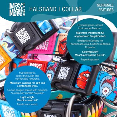 Нашийник для собак Max & Molly Gotcha! з Smart ID, преміум-якість, для великих собак, водонепроникний, зручний, регульований, ширина 2.5 см