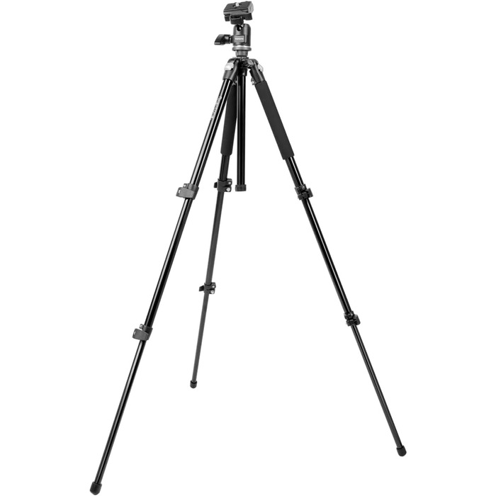 Штатив Mantona Basic Scout - 90 x 90 x 615 мм, вантажопідйомність 5 кг, з кульковою головкою, для камер, з водяною рівнем, алюміній, середньою міцною колоною