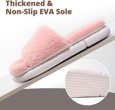 Жіночі плюшеві домашні тапочки з м'якою піною Memory Foam та штучним хутром (Рожеві, 42/43 EU)