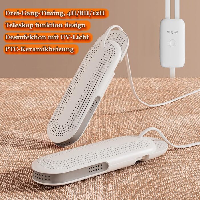 Електричний сушильник для взуття та рукавичок Gogotool - 3 режими, таймер, антибактеріальний, для взуття, гірськолижних черевиків, рукавичок та шкарпеток, EU штекер