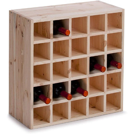 Zeller 13170 Wine Rack, Natural Wood, Cross Design, approx. 52 x 25 x 52 cm, Natural (25)