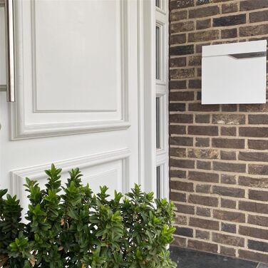 Поштова скринька Metzler антрацит з газетницею та табличкою для імені, RAL 7016, вулична, стійка до корозії, для настінного монтажу, сучасний дизайн 37x37x10.5 см