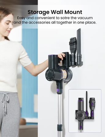 Бездротовий пилосос Vexilar V15Max з функцією миття підлоги, 60KPa/600W/60Min, гнучкий шланг, док-станція, GreenEye, насадка для твердих підлог та килимів, об'єм 1,5л, для видалення шерсті тварин (сріблястий)