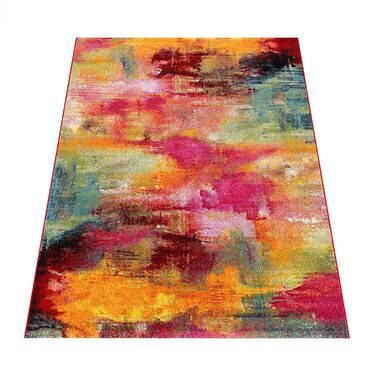 Paco Home Rug Living Room Bedroom Teen Room Short Pile Modern Vintage Abstract Patterns, Size: 80x150 cm, Color: Multicolor 3