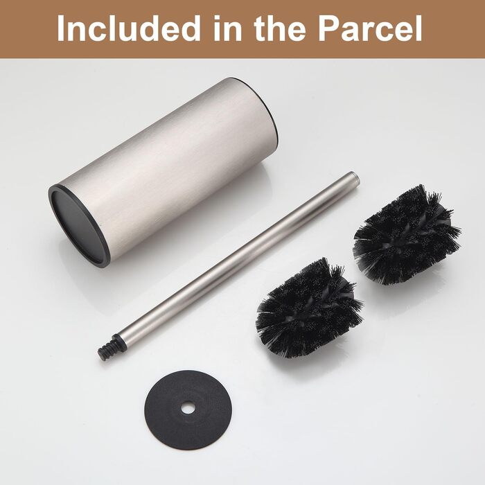 Тримач для унітазної щітки BGL, нержавіюча сталь, кольоровий, круглий, окремо розташований, для ванної кімнати (нікель)