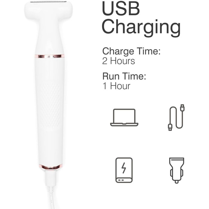 Електричний жіночий прилад для гоління та тримера бікіні Rio Go Smooth, вологостійкий, для ніг, під пахвами, інтимної зони, акумуляторний