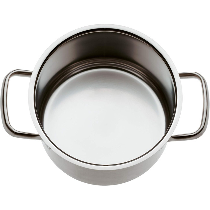 Каструля WMF Gourmet Plus 16 см з нержавіючої сталі Cromargan з кришкою, 1.4 л, для індукційних плит, з внутрішньою шкалою