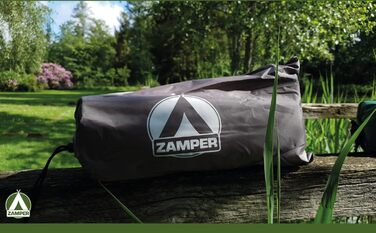 Тент Zamper Zelt-Plane 3x3м водонепроникний – сонцезахисний тент для кемпінгу, захист від сонця та UV-променів, для відпочинку на природі та на пляжі, колір зелений (кава/сірий)