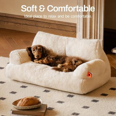 М'яке ліжко для котів та маленьких собак MEWOOFUN, 66x48 см, біле