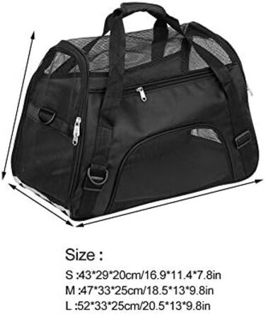 Транспортна сумка для собак і котів, складна переноска для тварин, чорна (L)