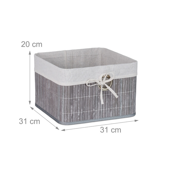 Relaxdays Bamboo Storage Basket Set