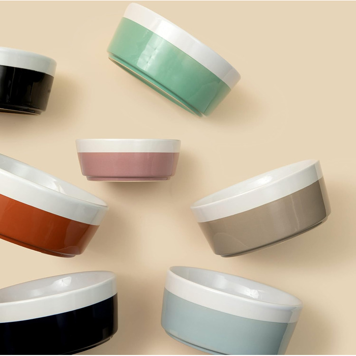 Миска для собак Waggo Dipper Ceramic - велика, чорна, середнього розміру, для всіх порід, міцна, миється в посудомийній машині