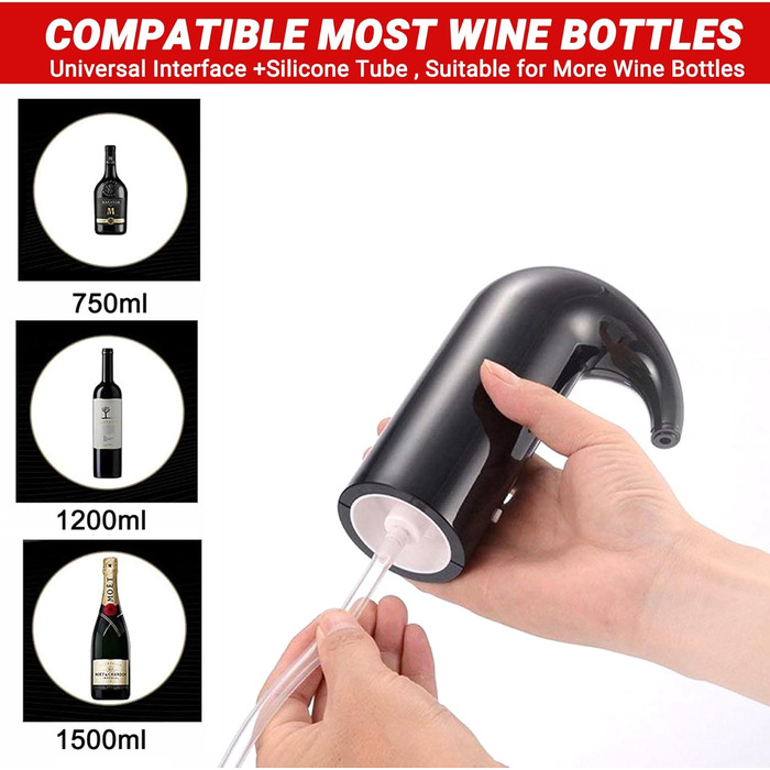 Electric Wine Aerator Dispenser, Electric Smart Decanter with Rechargeable USB Port, Electric Wine Decanter and Wine Dispenser Pourer, Wine Gift for Mother