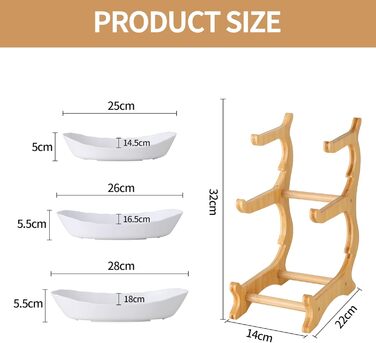 Трирівнева етажерка для фруктів та закусок з бамбуковим підставкою, преміум-пластик