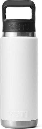Термос-пляшка YETI Rambler 750 мл зі сталі, вакуумна ізоляція, з кришкою та трубочкою, колір Black Stone