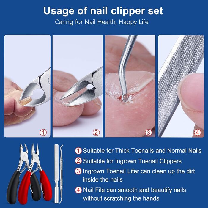 Професійний кусачок для нігтів Zehennagelknipser для потовщених та врослих нігтів, з подовженою ручкою для літніх людей та дорослих