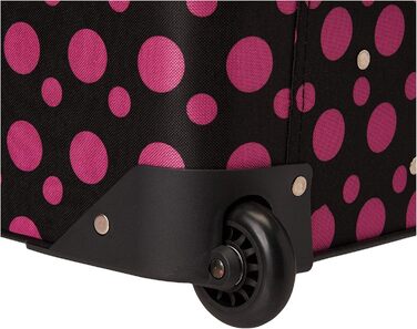 Набір валіз Rockland Softside, 4 шт. (14/20/24/28), стильний дизайн, чорно-рожевий принт