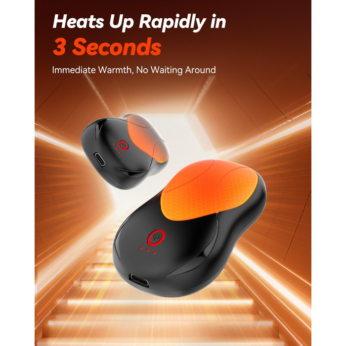 Електричні грілки для рук PHEJIE, 2 шт., 3 режими нагріву, портативні, для активного відпочинку, кемпінгу, гольфу, подарунок для жінок та чоловіків, чорний