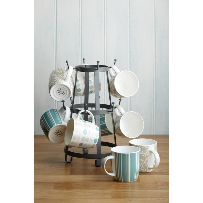 KitchenCraft Living Nostalgia LNMTREE Christmas Tree Mug Tree, Grey, 34 x 18.5 cm