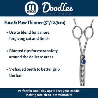 Ножиці Mikki Doodle для грумінгу собак та цуценят: витончене вирівнювання обличчя та лап, професійна якість