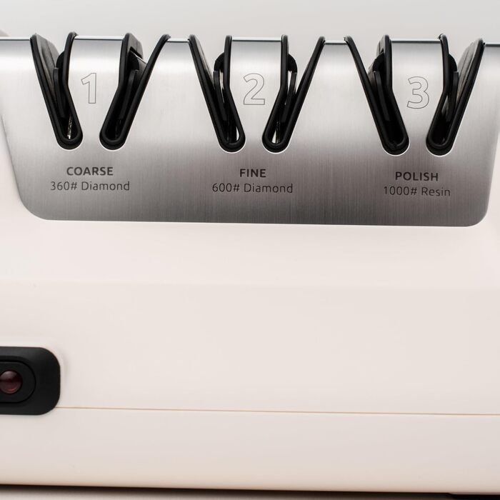 Електричний точило для ножів Messerschärfer – 2-ступенева система шліфування, для кухонних та керамічних ножів, з кутозапобіжником, професійний