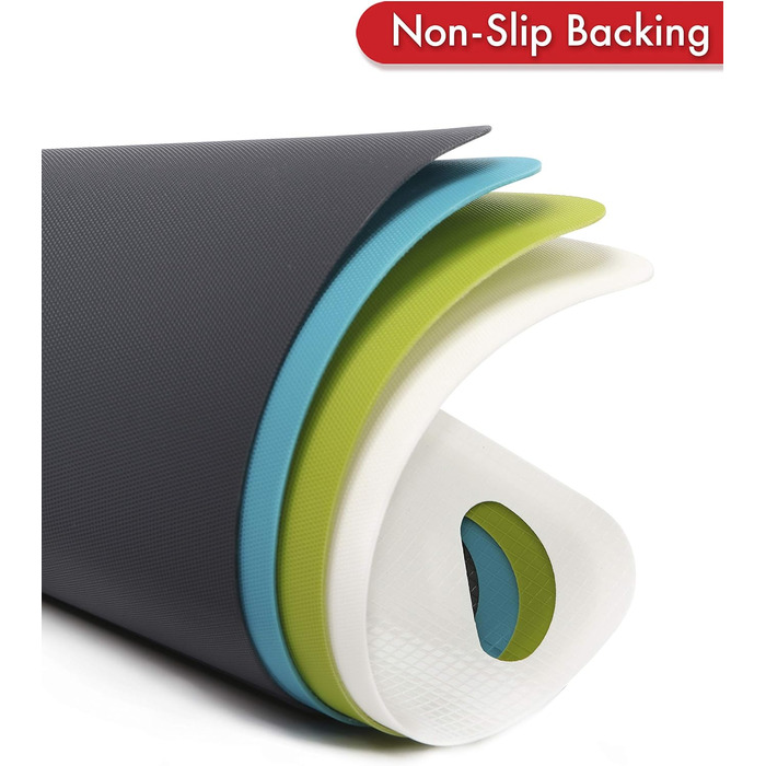 Килимок для обрізної дошки Dexas, 4 шт., 14 x 20 см, антиковзка, для кухні (сірий, червоний, білий, зелений)