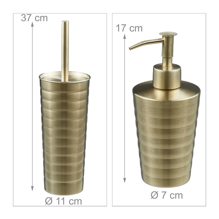 Relaxdays 5-Piece Bathroom Set Stainless Steel Gold