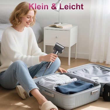 Фен для волосся з іонізацією 200 млн іонів, з насадкою-дифузором, безщітковий двигун 110 000 об/хв, 1600 Вт, 59 дБ, компактний фен для подорожей, 2 роки гарантії