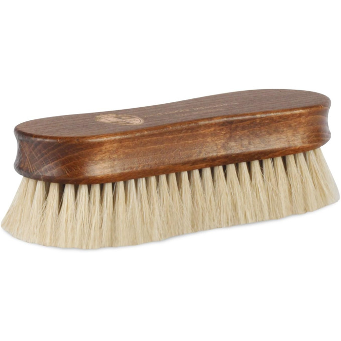 Langer & Messmer 4-Piece Shoe Brush Set made of Horsehair for professional shoe care of smooth leather shoes - includes polishing brushes and cream brushes (5-piece set, Premium)