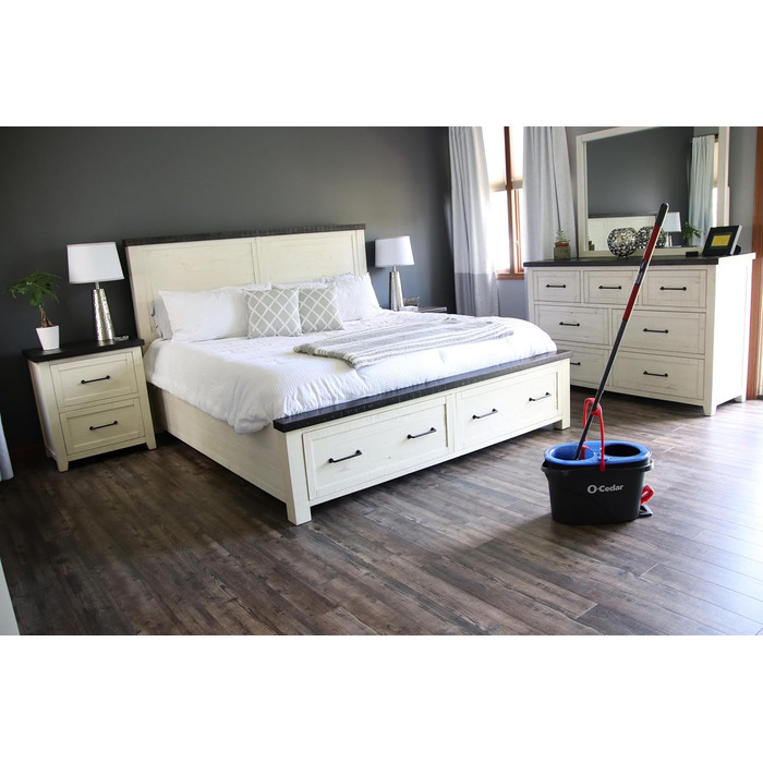 O-Cedar EasyWring Microfiber Spin Mop Refills, Floor Cleaning System with 2 Extra, Plastic, Rinseclean Spin Mop & Bucket + 2 Extra Refill Packs, RC