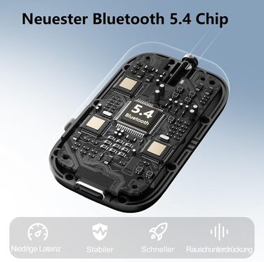 Bluetooth 5.4 адаптер 2-в-1 (передавач та приймач) з aptX Low Latency, 3.5 мм jack, для навушників, ТБ, авто та літака, чорний