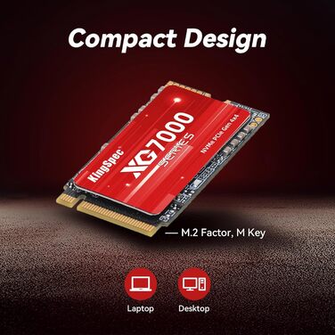 KingSpec NXM-2242 SSD 2242 M.2 NVMe: Швидкий SSD PCIe 3.0 Gen3x4 до 3500 МБ/с, 1TB, 3D NAND Flash, сумісний з ПК, ноутбуком, десктопом