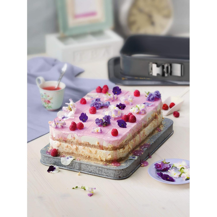 Original Kaiser La Forme Plus Springform Rectangular 35 x 24 cm, Rectangular Baking Pan, Cake Pan with Enamel Base, Cut-Resistant, Tiramisu Pan Non-Stick Coated, Cut-Resistant