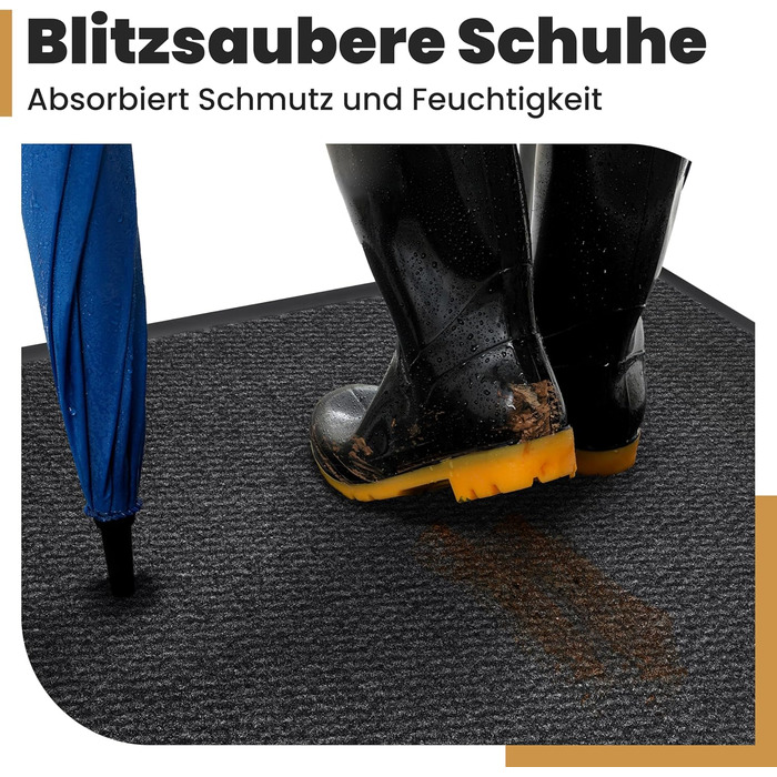 Килимок для дому 40x60 см, антрацит, міцний, вбираючий - антиковзаюче покриття для підлоги