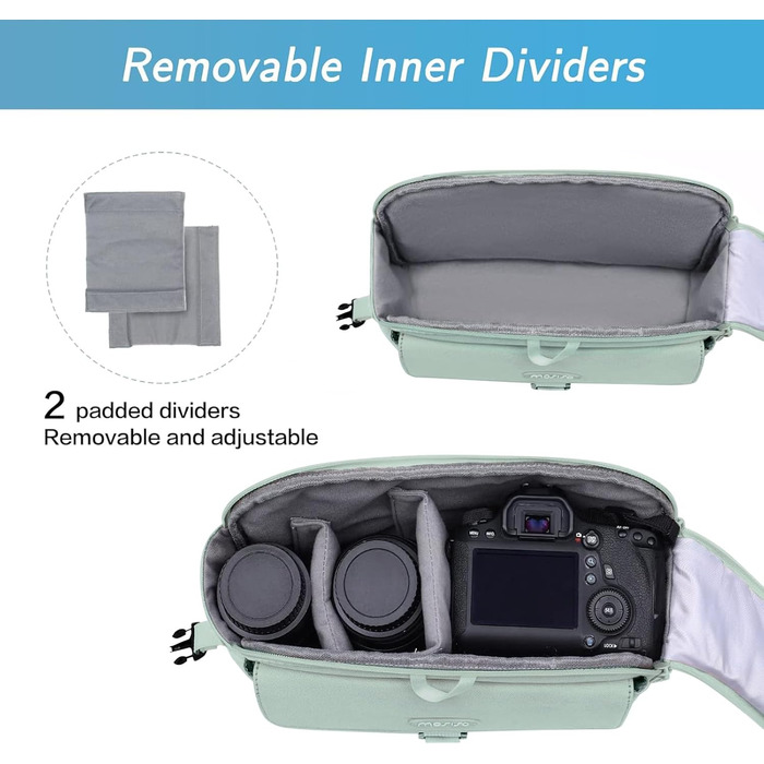 MOSISO Сумка на плічо для камери, Crossbody, DSLR/SLR/Беззеркальна, з підкладкою, для Canon/Nikon/Sony, зелена