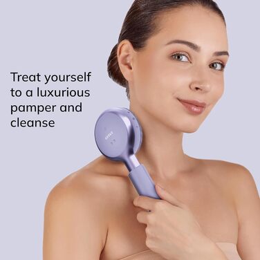 GESKE Sonic LED Full-Body Brush: Щітка для тіла з LED-підсвіткою та інтенсивним пілінгом | 9-в-1 | Електрична щітка для тіла | Глибоке очищення та масаж | SmartSonic Pulsations | М'які силіконові ніжки (Purple)