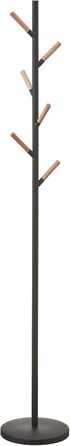 Yamazaki 2814 PLAIN Wardrobe, white, steel/wood, minimalist design, 28 x 28 x 177 cm (Black, Single)