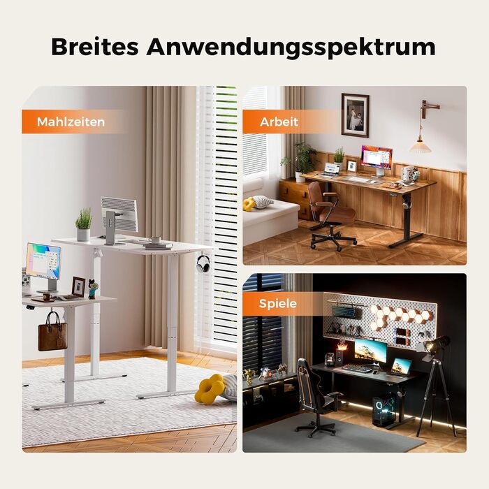 Регульований за висотою стіл Agilestic: електричний, з пам'яттю, ергономічний, для роботи, 120x80 см, білий