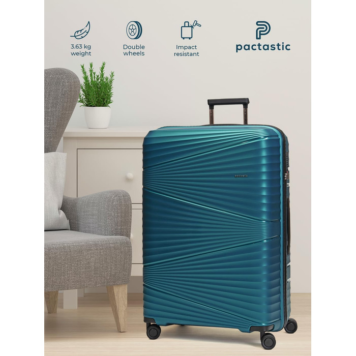 Валіза-тележка велика, XL, 75 см, 103 літри, поліпропілен, з TSA-замком, Collection 02, туркенітовий колір