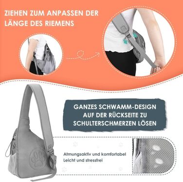 Сумка-переноска для собак та цуценят до 7 кг, сірого кольору. Зручна, з регульованим ремінцем, м'яка підкладка, сітчаста вентиляція, міцна основа, кишеня на блискавці, легко миється.