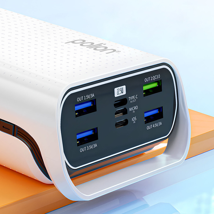 Повербанк Polion 40,000 mAh, білий