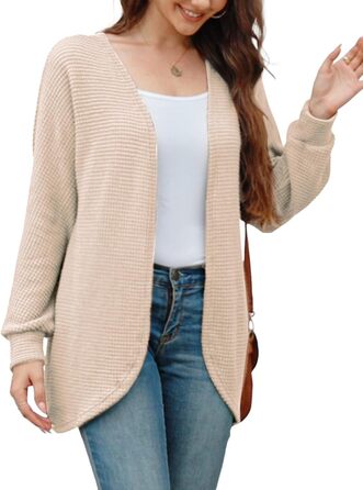 Жіночий кардиган Strickjacke: довгий, осінній, з V-подібним вирізом, весняний, елегантний, легкий, стильний, хакі, розмір L