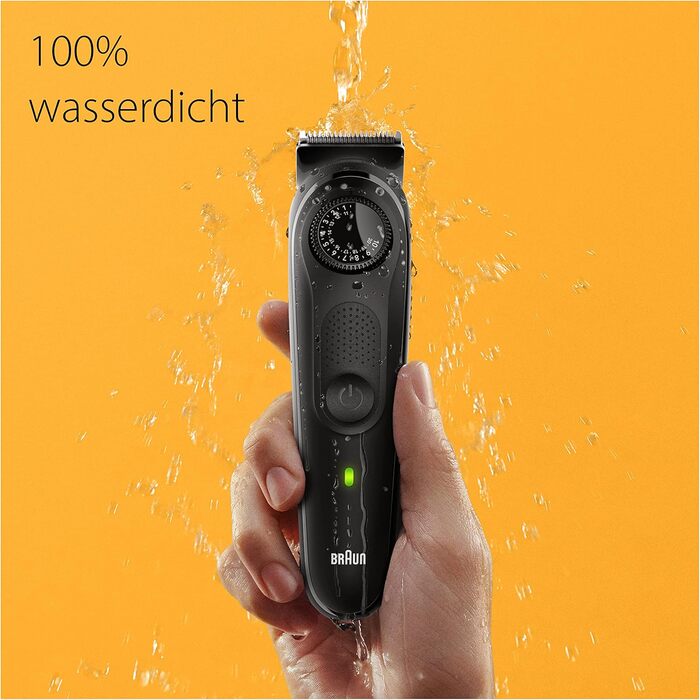 Триммер для бороди Braun Series 5 BT5525: професійний акумуляторний триммер з насадками, 40 налаштувань, водонепроникний, сірий