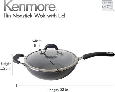 Набір посуду Kenmore 126369.1 з антипригарним покриттям, блакитний (вок 28 см)