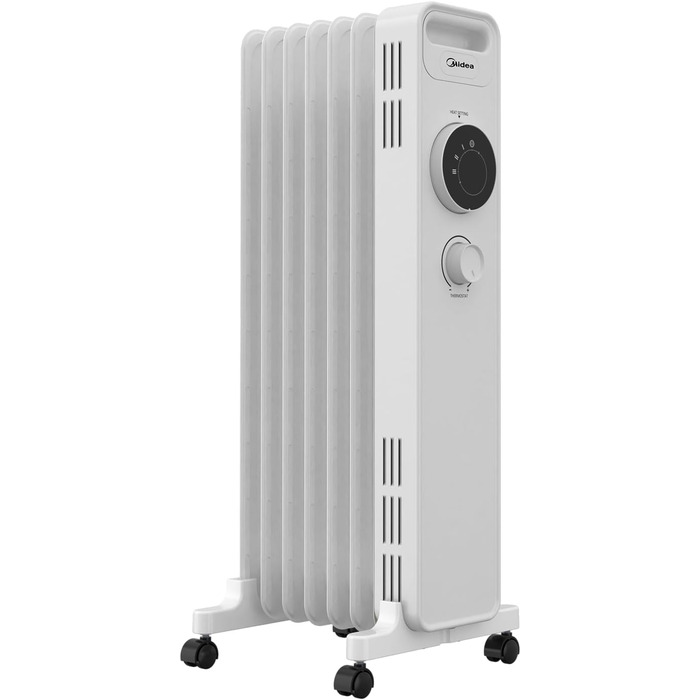 Електричний масляний радіатор Midea NY1507-22M 1500W, 7 секцій, з термостатом, білий