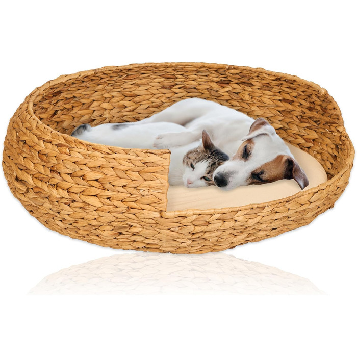 Dog bed, cat bed, Opal Water Hyacinth, Natural, Size 5 (Ø 83 cm) (Size 4)
