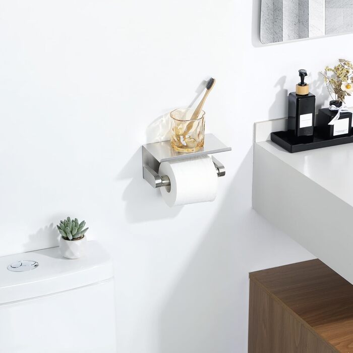 Тримач туалетного паперу Mooche з нержавіючої сталі, 17,5 см, полірований – надійний для ванної кімнати та дому